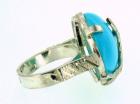 Anello artigianale in Argento 925%° pasta di turchese Cod.20782
